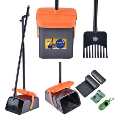 Imagem de Kit de lixeira e ancinho giratórios Pooper Scooper ilongood com 55 sac