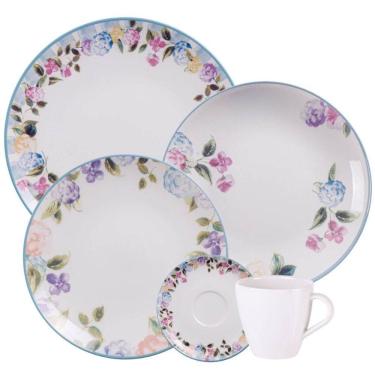 Imagem de Aparelho de Jantar 20 Peças Porcelana Tramontina Aura Floral Jogo 4 Pessoas