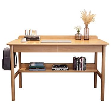 Imagem de 5sssallefaa Mesa de escritório para computador, mesa de estudo com duas gavetas, mesa de trabalho moderna, para computador, casa, quarto, adulto, escrivaninha, jogos, mesa de escritório (A,100 cm) (A