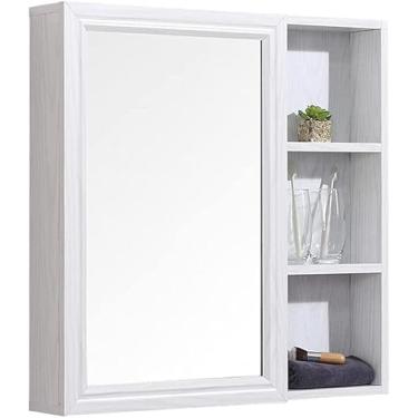 Imagem de AKALNNB Armários espelhados espaciais alumínio banheiro montado na parede armário de armazenamento de parede armário de parede com espelho