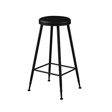 Imagem de UISLA Banqueta de bar para móveis Banco de bar estofado ferro forjado dourado casual alto balcão de café da manhã almofada de flanela, branco, 45 cm