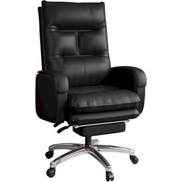 Imagem de Cadeira executiva cadeiras executivas couro envoltório completo cadeira de computador ergonômica, camada superior cadeira chefe sênior, cadeira de escritório elevável, 90°-170° reclinável (cor