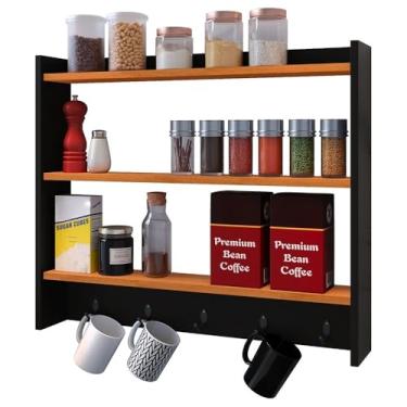 Imagem de Armário Aéreo Nicho Suspenso Organizador Para Cozinha - Cores(Armário Aéreo Preto)