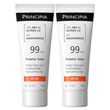 Imagem de PRINCIPIA, Kit C/ 2 Protetor Solar Facial FPS 99, 20% Mix de Filtros UV + 5% Niacinamida PS-01 com 40ml