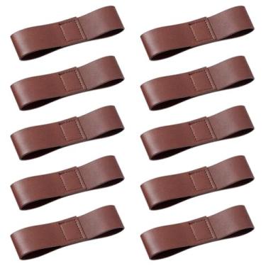 Imagem de 10 peças de passadores de couro 10,6 x 2,6 cm/4,2 x 1 polegada correias de couro PU couro de couro marrom coco Snaffle Bit Snaffle para suprimentos de controle refinado acessórios de arreio de cavalo