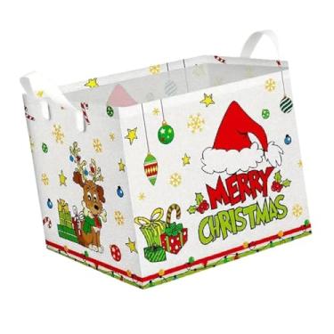 Imagem de IEUDNS Cesto de armazenamento de Natal, cesto de roupa suja, organizador de brinquedos, organizador de armazenamento para lavanderia, Alce