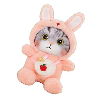 Imagem de VBESTLIFE Brinquedo de Pelúcia de Gato Adorável Macio Colorido Brinquedo de Pelúcia de Gato Com Sino para Crianças Aniversário Quarto Playtime (Rosa)