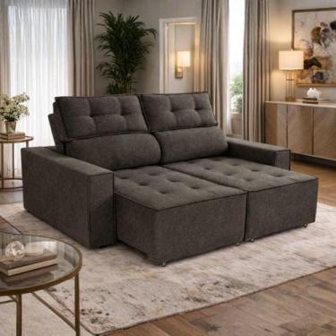 Imagem de Sofá Price 2 lugares 1,80m Linho Star Confort - VS Móveis, Tabaco