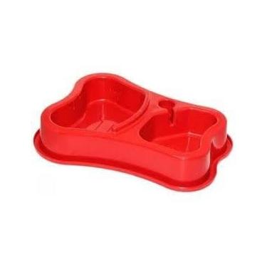 Imagem de Comedouro Duplo Pet com Bebedouro Automático Anti-Formiga para Cães e Gatos Compatível com Garrafa PET(Vermelho)