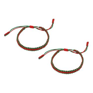 Imagem de PATIKIL Pulseiras trançadas feitas à mão, pulseiras de corda trançada ajustáveis, pulseiras tibetanas de proteção da sorte, One Size, Nylon, Sem Pedra Preciosa