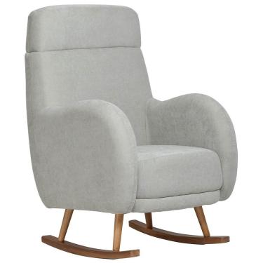 Imagem de Poltrona De Amamentação Com Balanço Base Milka Ternura D02 Linho Verde Claro C-47 - Lyam Decor