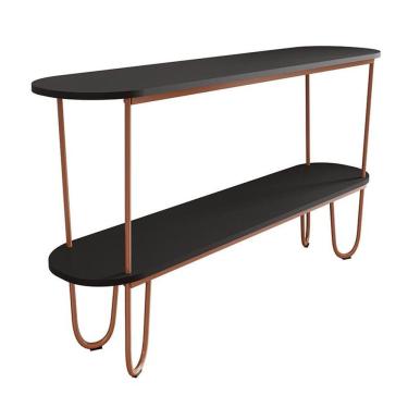 Imagem de Aparador Requinte Pés De Aço Tubolar 160 Cm Preto/cobre Preto/cobre