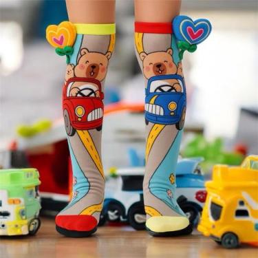Imagem de Meias 3D Infantil Maluca Divertida Personagens oi - NoBrand, Carrinhos
