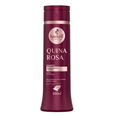 Imagem de Shampoo quina Rosa 300ml Haskell  Revitalização suave para cabelos opa