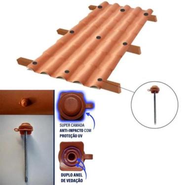 Imagem de Kit Vedação Parafuso 3.1/2 Telha PVC Plan Vermelho 10un - PRECON
