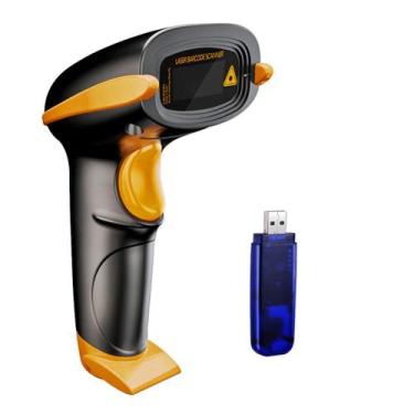Imagem de Scanner de código de barras sem fio NADAMOO 328 pés USB 1D Laser Orang