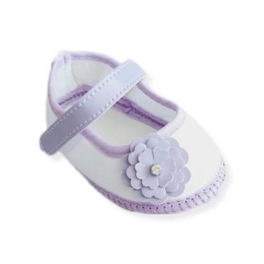 Imagem de Sapatilha Bebê Menina Batizado Sapatinho Enxoval Luxo - Danda, Lilás, 