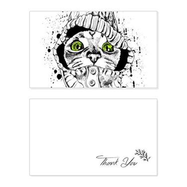 Imagem de Suéter branco cabeça de gato protege animal amante de animais de estimação, cartão de agradecimento, aniversário, agradecimento de casamento