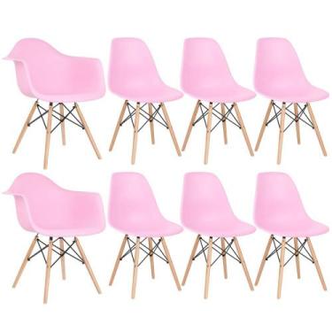Imagem de Conjunto 2 X Cadeiras Eames Daw Com Braços + 6 Cadeiras Eiffel Dsw - L