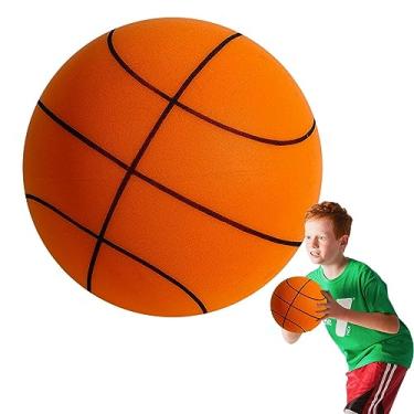 Imagem de Littryee Basquete Silencioso – basquete espuma para dribling,treinamento alta densidanão revestida,basquete resistente a impactos,fácil segurar,bola leve e silenciosa Laranja Oversized [24cm-7#]