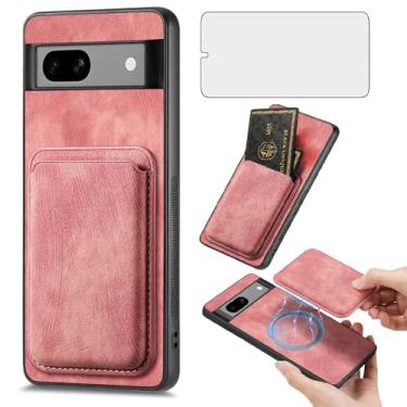 Imagem de Asuwish Capa para celular Google Pixel 7A 5G 2023 carteira com protetor de tela de vidro temperado e compartimento fino para cartão de crédito Pixel7A A7 feminino masculino rosa