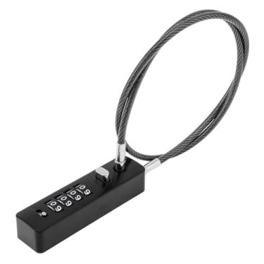 Imagem de Fechaduras de cabo de aço com combinação de alta segurança com combinação de 4 dígitos com cadeado de combinação de 4 dígitos, código redefinível com cabo de aço de 60 cm/23,6 pol para armários,