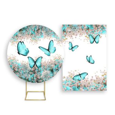 Imagem de Painel De Festa Redondo 1,50x1,50 + Painel Vertical 1,50x2,20 - Borbol