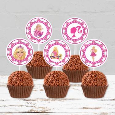 Imagem de 50 Tags Toppers Para Doces Docinhos Barbie - Oficina do Papel Criativo