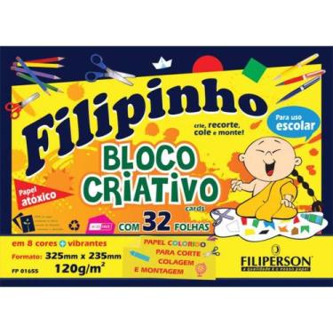 Imagem de Bloco para Educação Artística Filipinho 8 Cores 32 Folhas - Filiperson