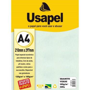Imagem de Papel A4 Granito Usapel Verde 180G - Pacote com 50 Unidades - Filipers