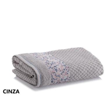 Imagem de Toalha de Banho Algodão 1,40x70 cm Aveludada - FELIPE ENXOVAIS , CINZA