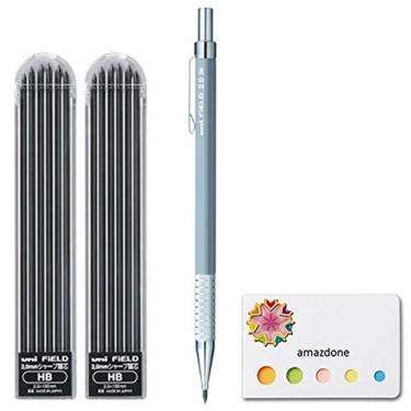 Imagem de Lapiseira uni, campo, 2,0 mm, grafite preto 2H (M207001P2H) + 2 conjuntos de campo de pavio de substituição (2H) e notas adesivas amazdone
