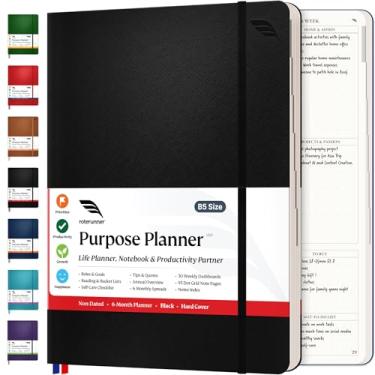Imagem de Purpose Planner B5 Diário mensal semanal diário de produtividade 2024 ferramenta de negócios para definição de objetivos de saúde para profissionais, mães, estudantes, acadêmicos, caderno organizador