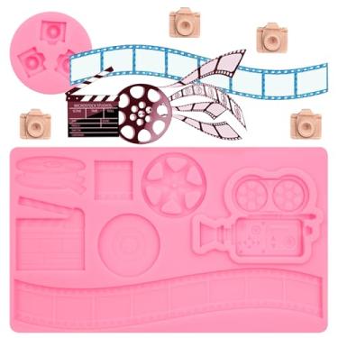 Imagem de Molde de fondant em forma de câmera de cavidade tamanho 3 mini, 2 peças, para câmera 3D, silicone, chocolate, doces, para decoração de bolos, enfeite de cupcake, artesanato de argila de polímero,