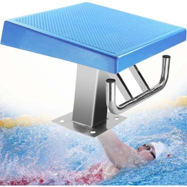 Imagem de Plataforma de mergulho na piscina, tábua de mergulho de aço inoxidável 304 com bancada antiderrapante, plataforma de mergulho profissional inclinada a 15° para piscinas