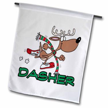 Imagem de 3dRose fl_103941_2" Linda bandeira de jardim de corredor de rena corrida, 45,72 x 68,72 cm