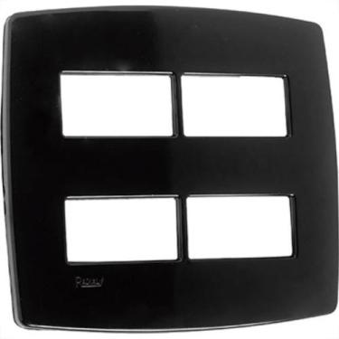 Imagem de Espelho Placa Radial Modular Preto 4X4 4Mod Dist 4008