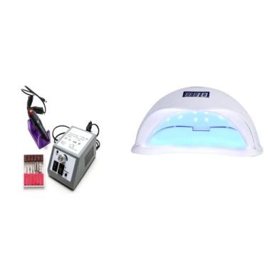 Imagem de Kit Unhas Lixadeira Mercedes 2000 + Cabine Led Uv 48w Sun5 - Nail Mast