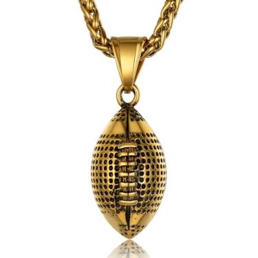 Imagem de GOLDCHIC JEWELRY Colar esportivo para homens e meninos, colares de cruz de beisebol de aço inoxidável unissex personalizado/futebol/basquete colar com corrente presente para fãs de esportes, Banhado a ouro, Sem Pedra Preciosa