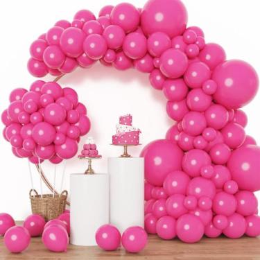 Imagem de Kit de Balões RUBFAC Rosa Pink - 129 Unidades para Decoração de Festa