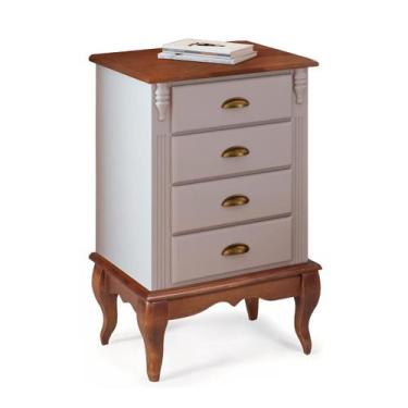 Imagem de Mesa de Cabeceira 4 Gavetas Pés Luiz XV Hannover 60817 Linz Móveis, Br