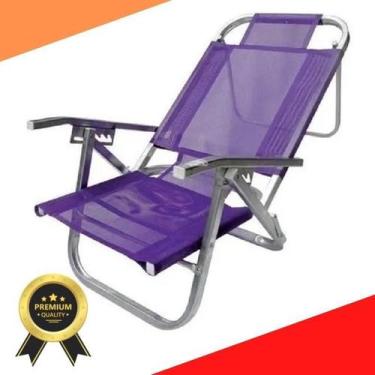 Imagem de Cadeira De Praia Reclinável Roxo Copacabana Cad0398 Botafogo, Roxo