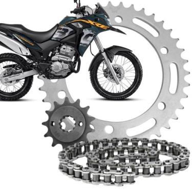Imagem de Kit Relação Transmissão Honda Xre 300 C/ Retentor Scud Moto, Prata