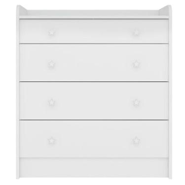 Imagem de Cômoda com Trocador Infantil 4 Gavetas Doce Mel - Qmovi, Branco