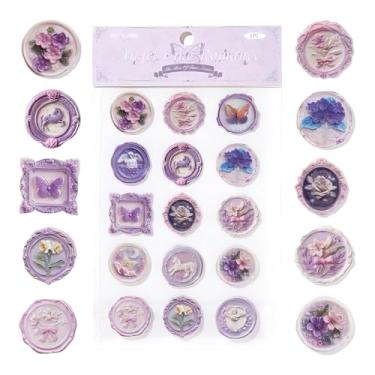 Imagem de 75 peças de adesivos coloridos de lacre de cera, selos adesivos transparentes pré-fabricados para convites, scrapbook vintage faça você mesmo, envelopes para decoração de casamento/festa de