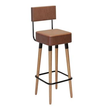 Imagem de Kit 02 Banquetas Alta Corano Marrom Pés Palito