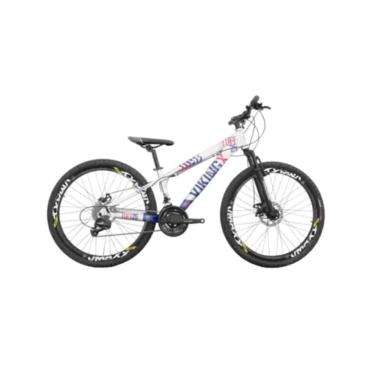 Imagem de Bicicleta Viking Aro 26 Prata azul TuffX25 Câmbio shimano Vmaxx Freio a Disco 21V