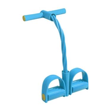 Imagem de Pegciuho Faixa de Resistência com Pedal, Extrator de Tornozelo com 4 Tubos, Equipamento de Ginástica para Academia em Casa, Corda de Resistência para Alongamen, Azul