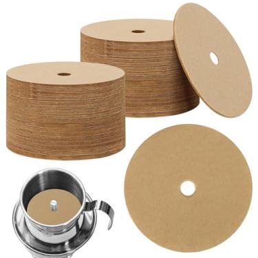 Imagem de Filtros de café de papel descartáveis de 700 unidades, filtro de café natural de 9,5 cm de disco cru para acampamento, cafeteira, uso em casa e escritório