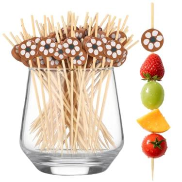 Imagem de Bokon 200 peças de palitos de coquetel mexicanos Cielito lindo decoração de festa palitos longos sanduíche aperitivo espetos de charcutaria palitos de bambu decorativos para festa de casamento de